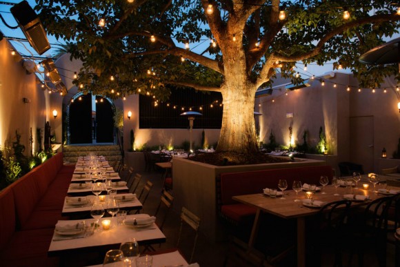 Terrine. The brasserie's romantic back patio takes advantage of the Southern California weather. Credit: Copyright 2015 Jesus Banuelos