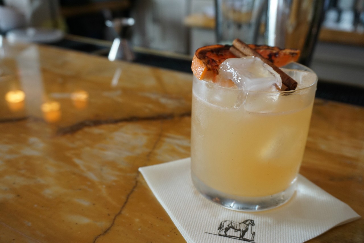A Paloma is a beloved cocktail made with tequila and grapefruit juice. Give it a modern twist by charring the grapefruit before you juice it so it caramelizes slightly (simply halve the grapefruit and toss it onto a hot grill until you see grill marks). For a garnish, a charred grapefruit slice adds visual interest and even more smoky flavor. Credit: Copyright 2015 Oscar E. Murden Jr. 