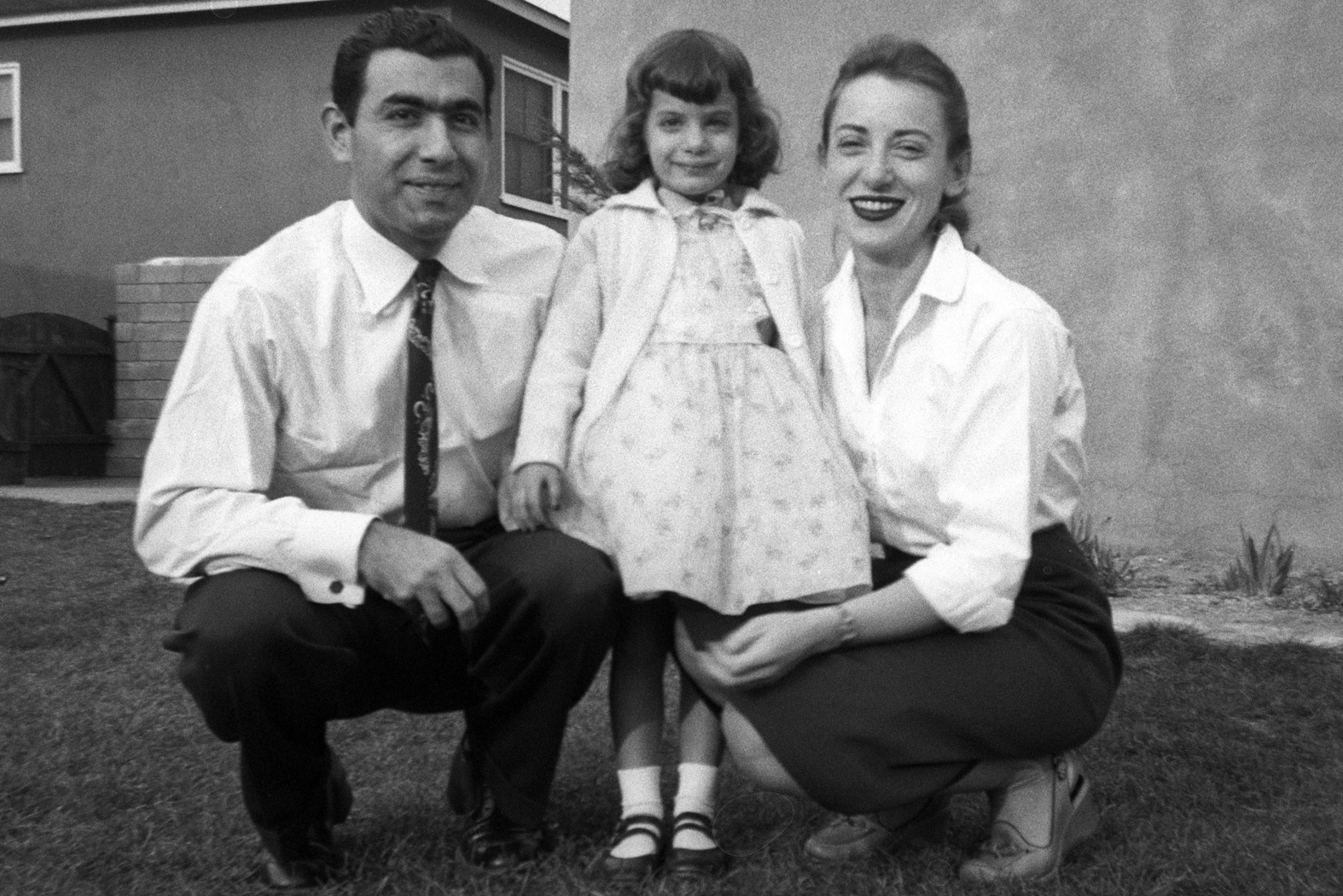 Amelia Saltsman with her parents, Benjamin and Serilla Ben-Aziz, in 1955. Credit: Courtesy of Amelia Saltsman