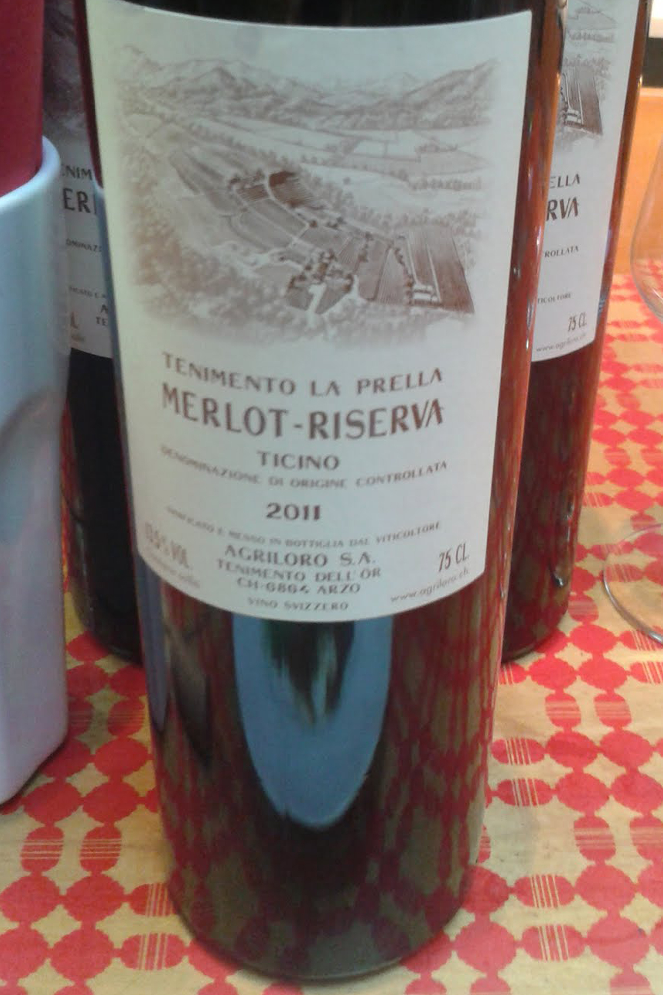 Merlot from one of Agriloro's prime vineyard sites, La Prella (pictured on the label). Credit: Copyright 2015 Sue Style