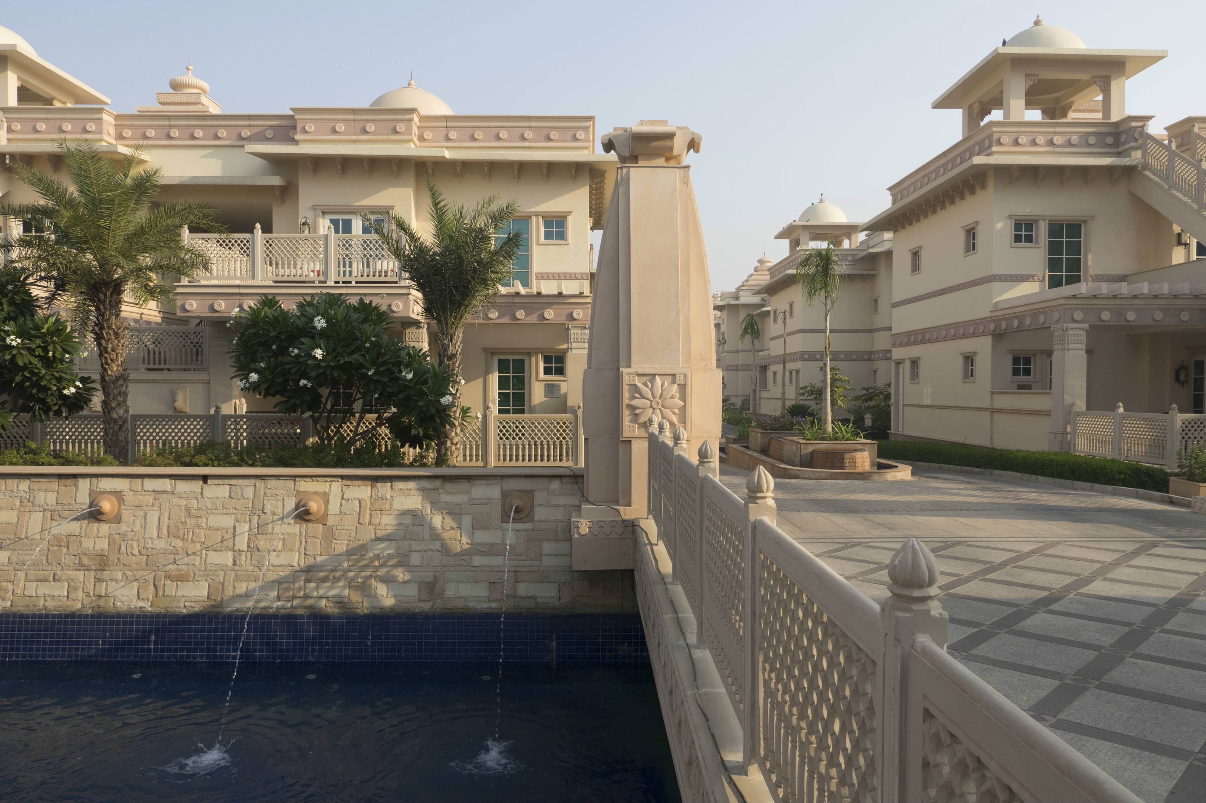 The Grand Bharat, just outside of Delhi, is an award-winning ITC destination hotel with four restaurants. Credit: Copyright 2015 Carla Capalbo