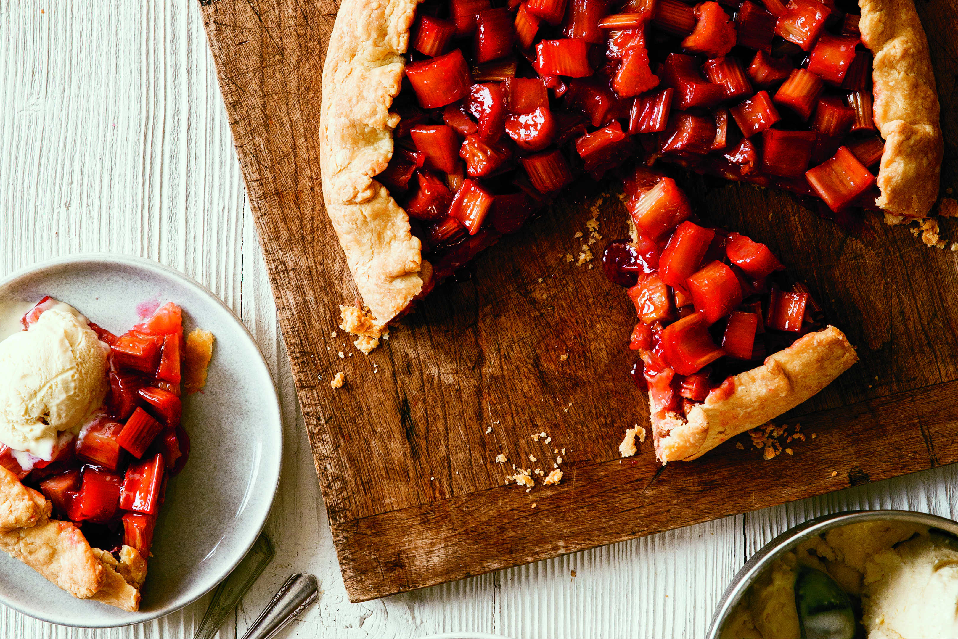 Joanne Weir's new cookbook features a rhubarb crostata with chestnut honey ice cream. Credit: Copyright 2015 Thomas J. Story