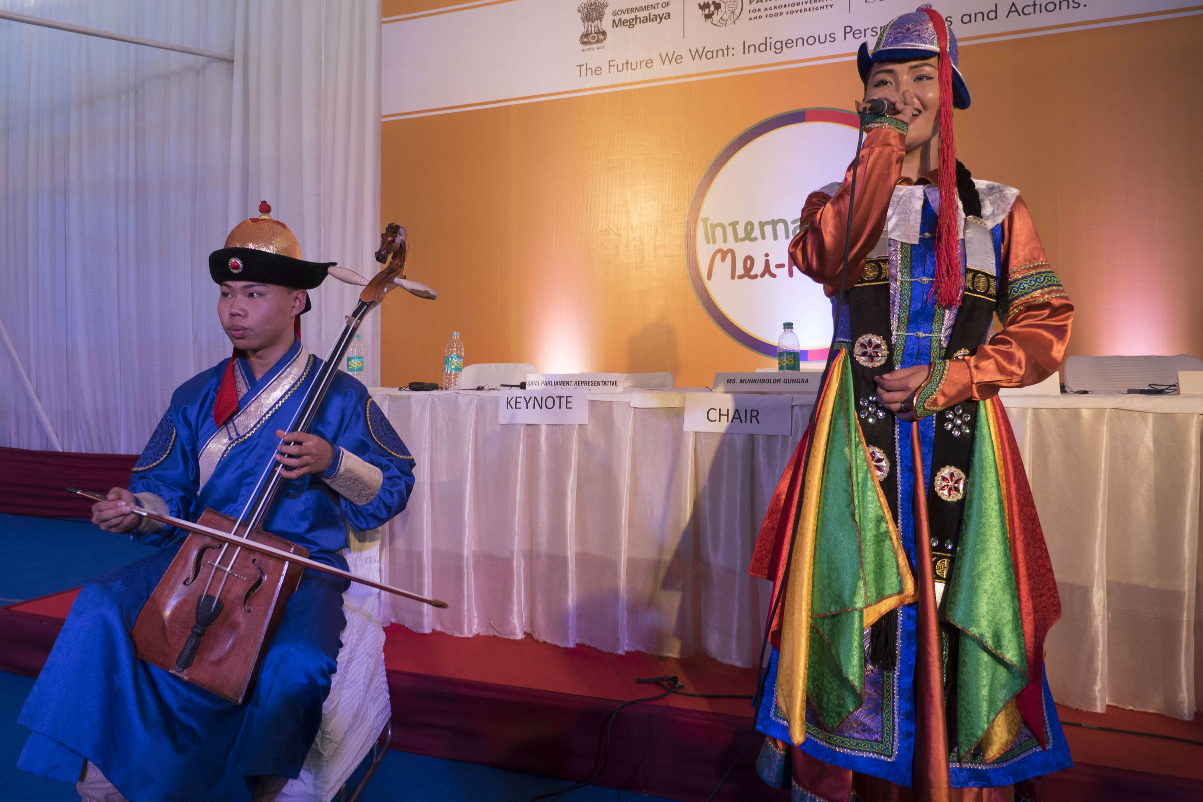 Mongolian throat singers perform at the pastoralist meeting. Credit: Copyright 2015 Carla Capalbo