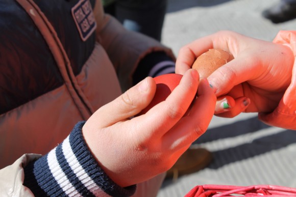 Main photo: Contestants battle with eggs last Easter Monday in the town of Fanano, Italy. Credit: Copyright 2016 Francine Segan