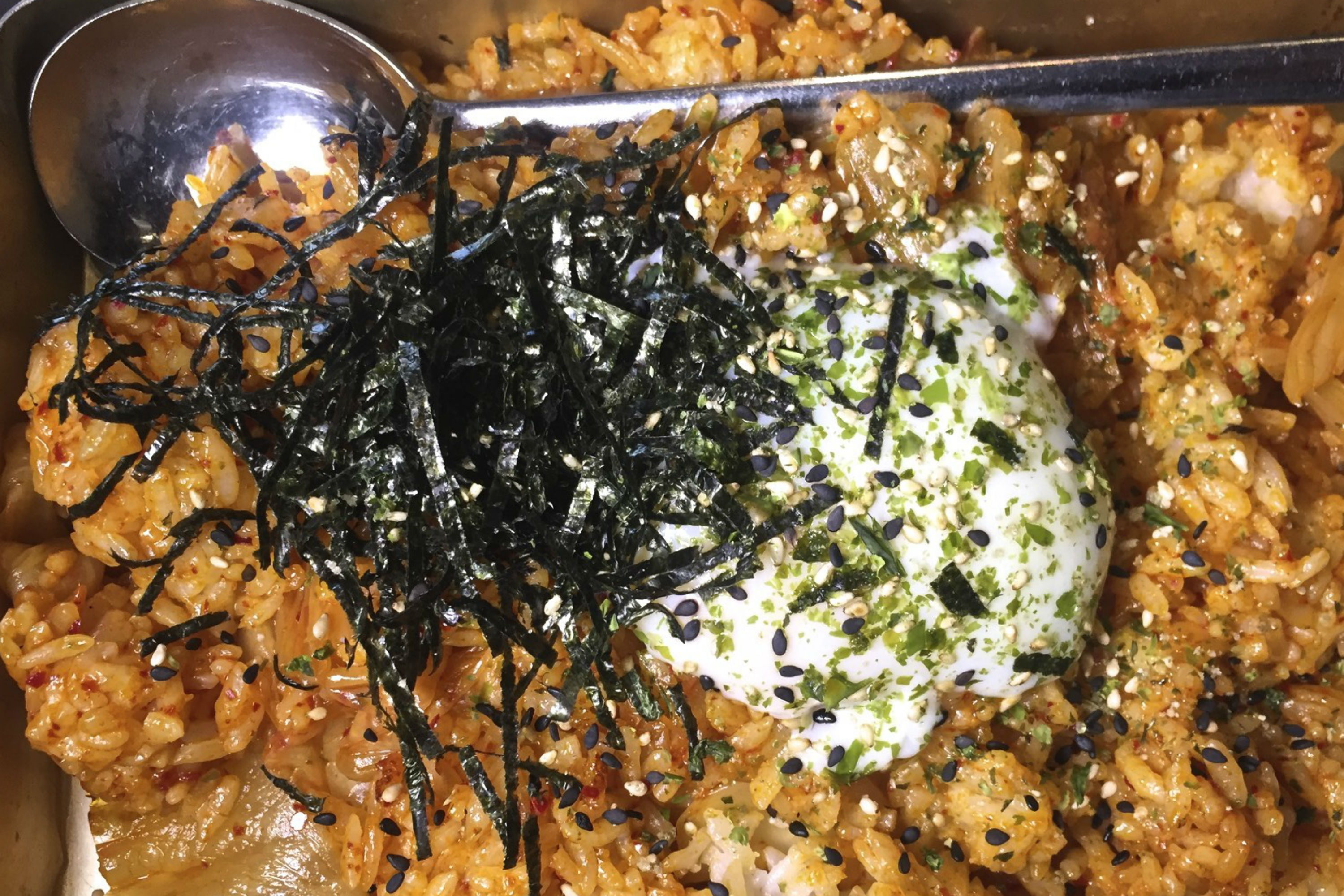 Hanjip Korean BBQ kimchi fried rice. Credit: Copyright 2016 David Latt