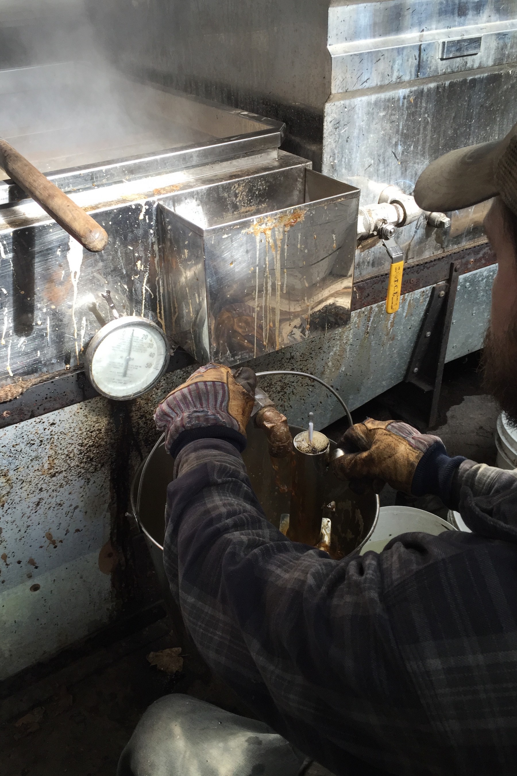 Boiling syrup in the sugarhouse. Credit: Copyright 2016 Katherine Leiner