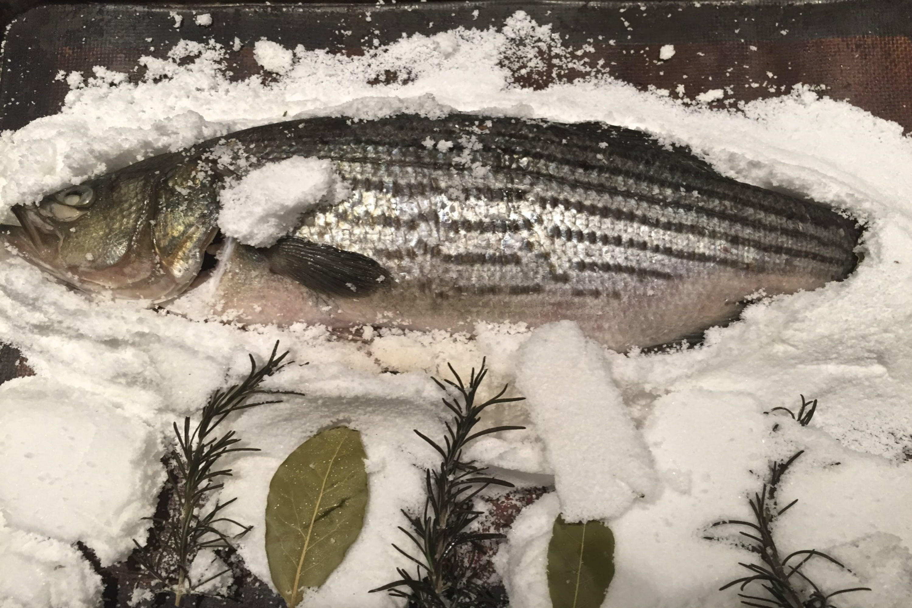 Whole Salt-Roasted Fish Swims Center Stage Image