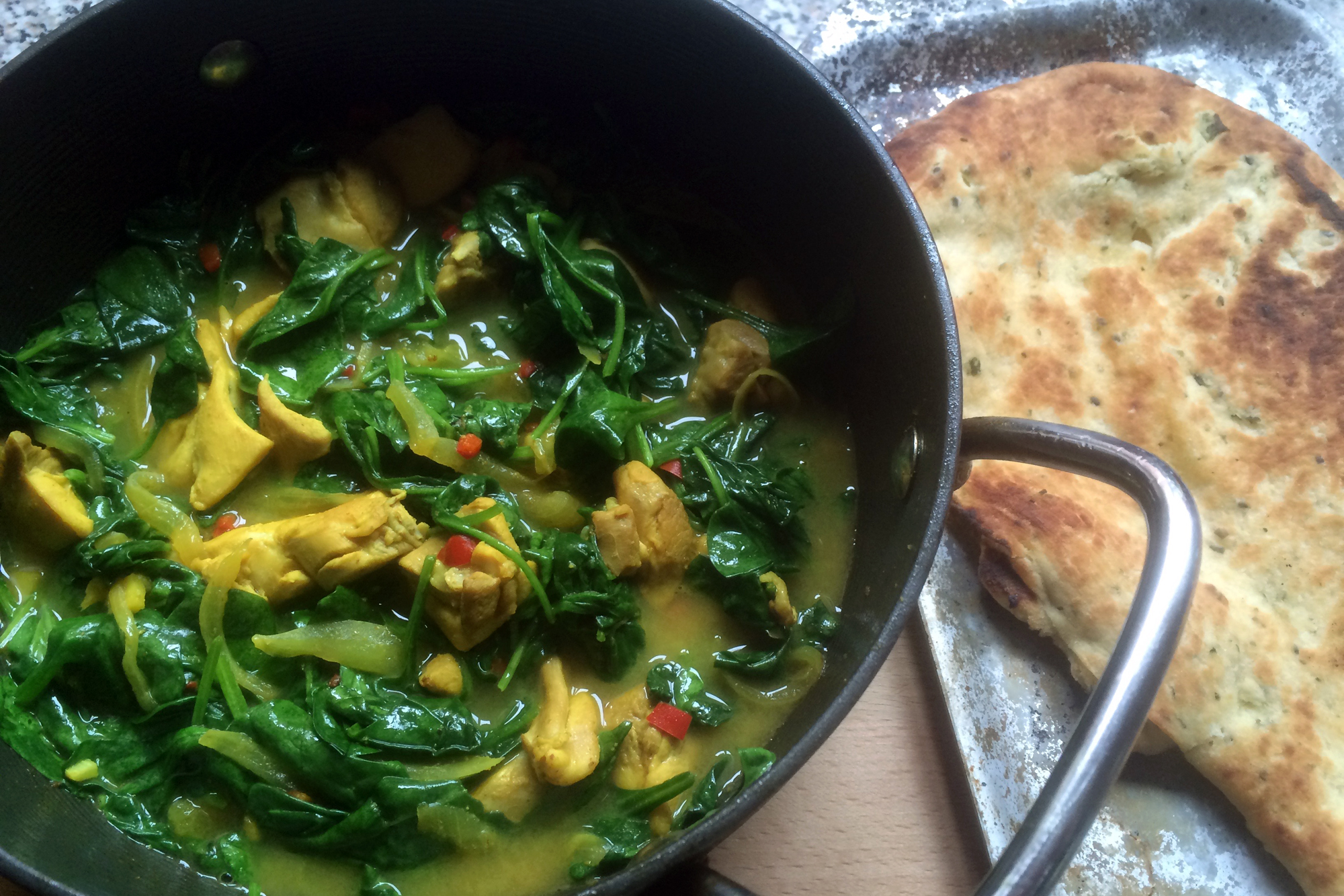 Luscious Lemon Chicken and Spinach Curry. Credit: Copyright 2016 Clarissa Hyman