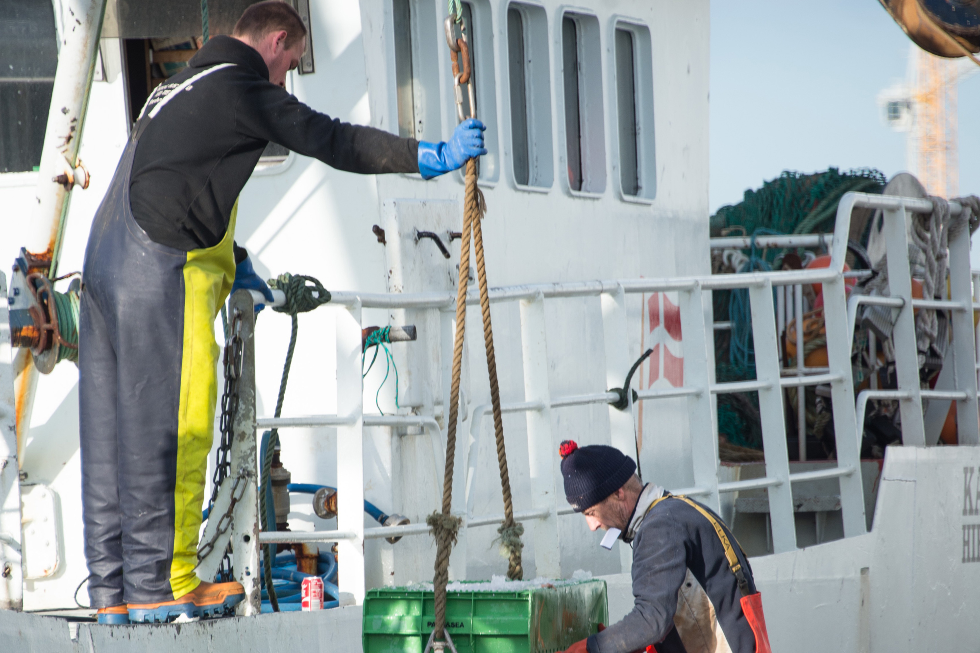 Fishermen unload their catch. Credit: Copyright 2016 Kathy Hunt