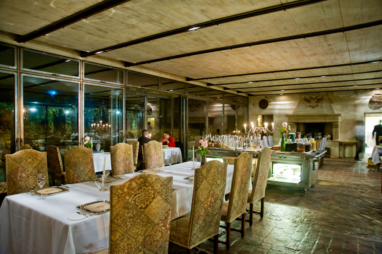 Fourteenth century charm meets 21st century gastronomy at the dining room at Antica Corte Pallavicina, the inn and working farm on the River Po. Credit: Copyright 2016 Antica Corte Pallavicina