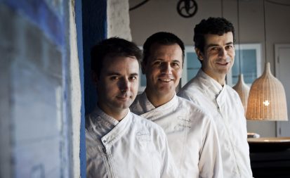 Chefs Oriol Castro, Eduard Xatruch and Mateu Casañas worked in the famed elBulli kitchen and now own and operate multiple acclaimed restaurants in Spain. Credit: Copyright 2016 Maribel R. de Erenchun