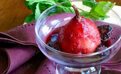 Poached pears are so elegant that they can be served as a holiday dessert. Credit: Copyright 2016 P.K. Newb
