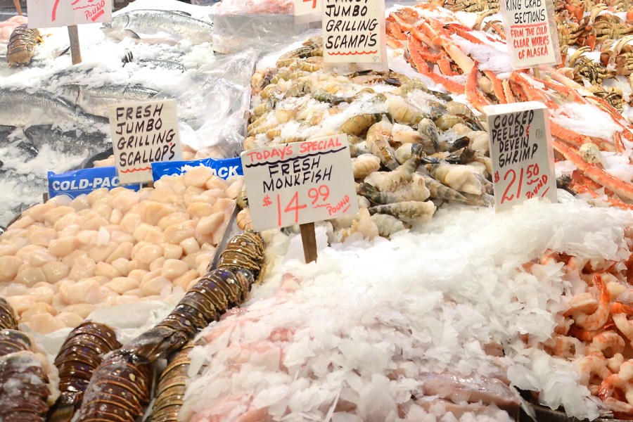 Seafood on display for customers. Credit: Kathy Hunt