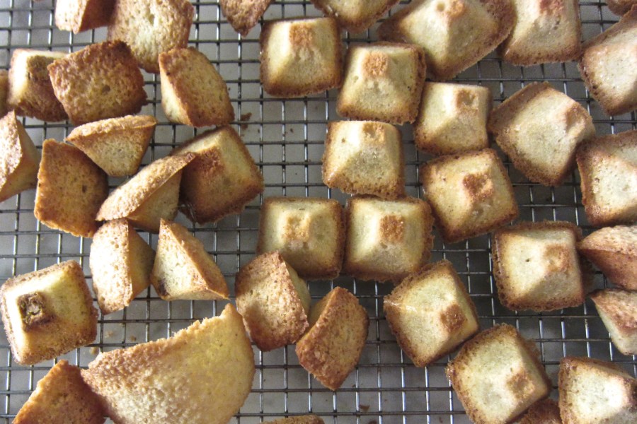 Uri Scheft's pistachio financiers are baked in small pyramid-shaped molds. Credit: Copyright 2015 Martha Rose Shulman