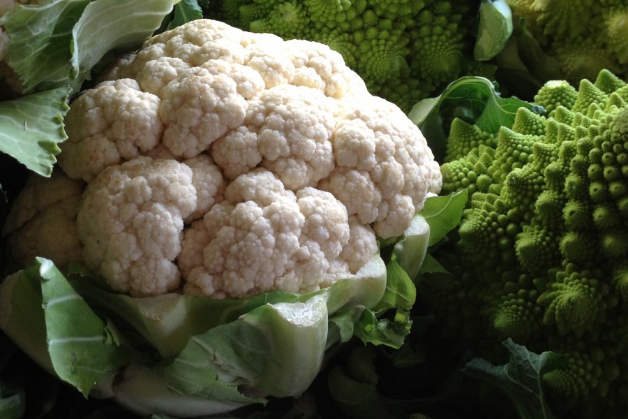 Cauliflower at a market in Tuscany, Italy. Credit: Copyright 2016 Nancy Harmon Jenkins