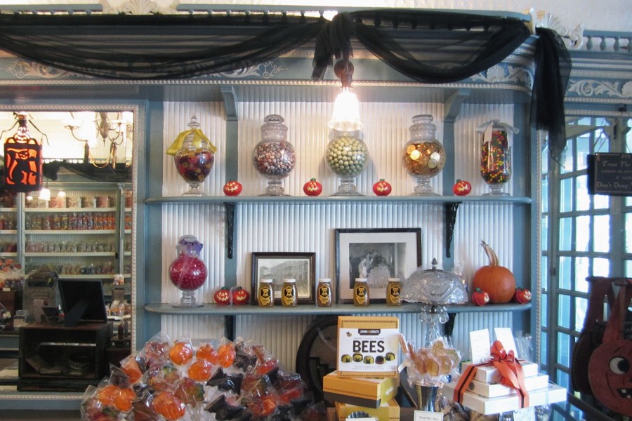 The interior of Shane Confectionery in Philadelphia decorated for Halloween. Credit: Copyright 2016 courtesy of Shane Confectionery