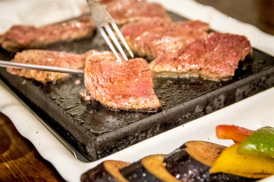 Horse on a Stone, one of Line Brew’s most popular dishes, is cooked on a smooth, flat stone imported from Italy. Credit: Copyright 2016 Jo Turner